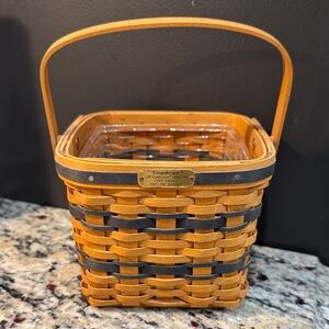 Longaberger Basket with Handle - Orange and Black